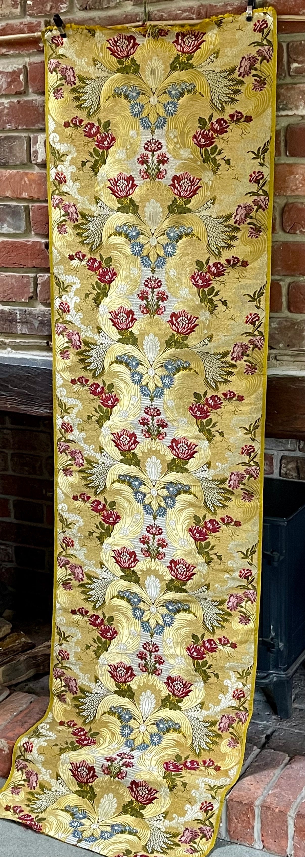 Antique French Lyon Silk Brocade Panel