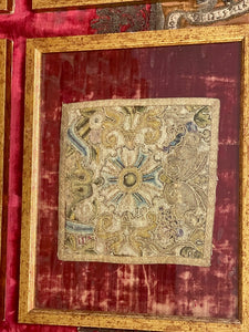 17th Century English Needlework Panels Set of 4