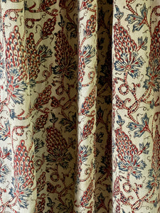 Antique Indo Persian Block Printed Kalamkari Curtains Panels