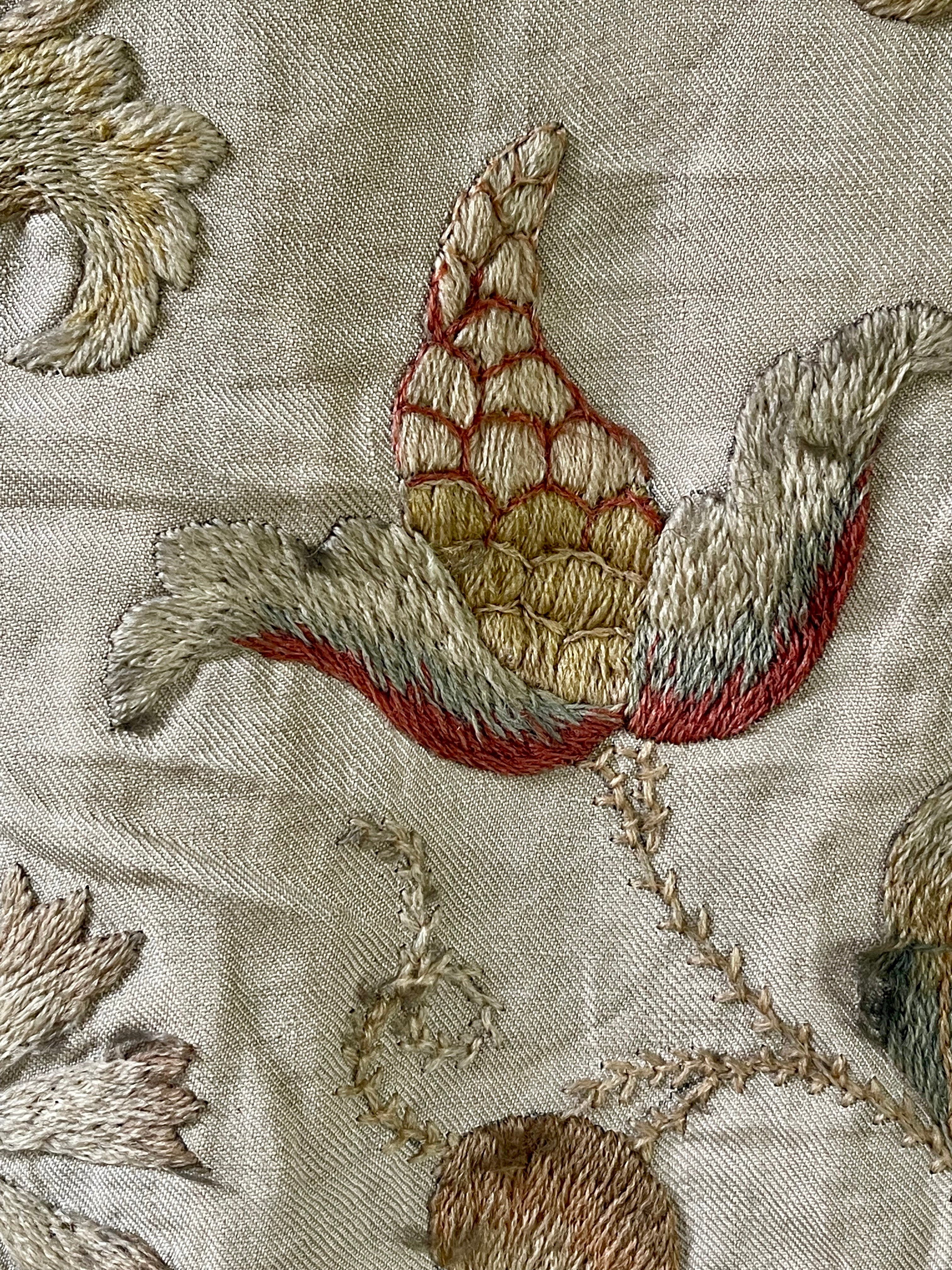 18th Century Crewelwork Tree of Life Panel