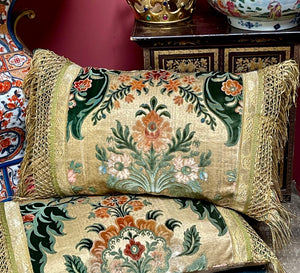 Antique Genoa Velvet Pillows  PAIR