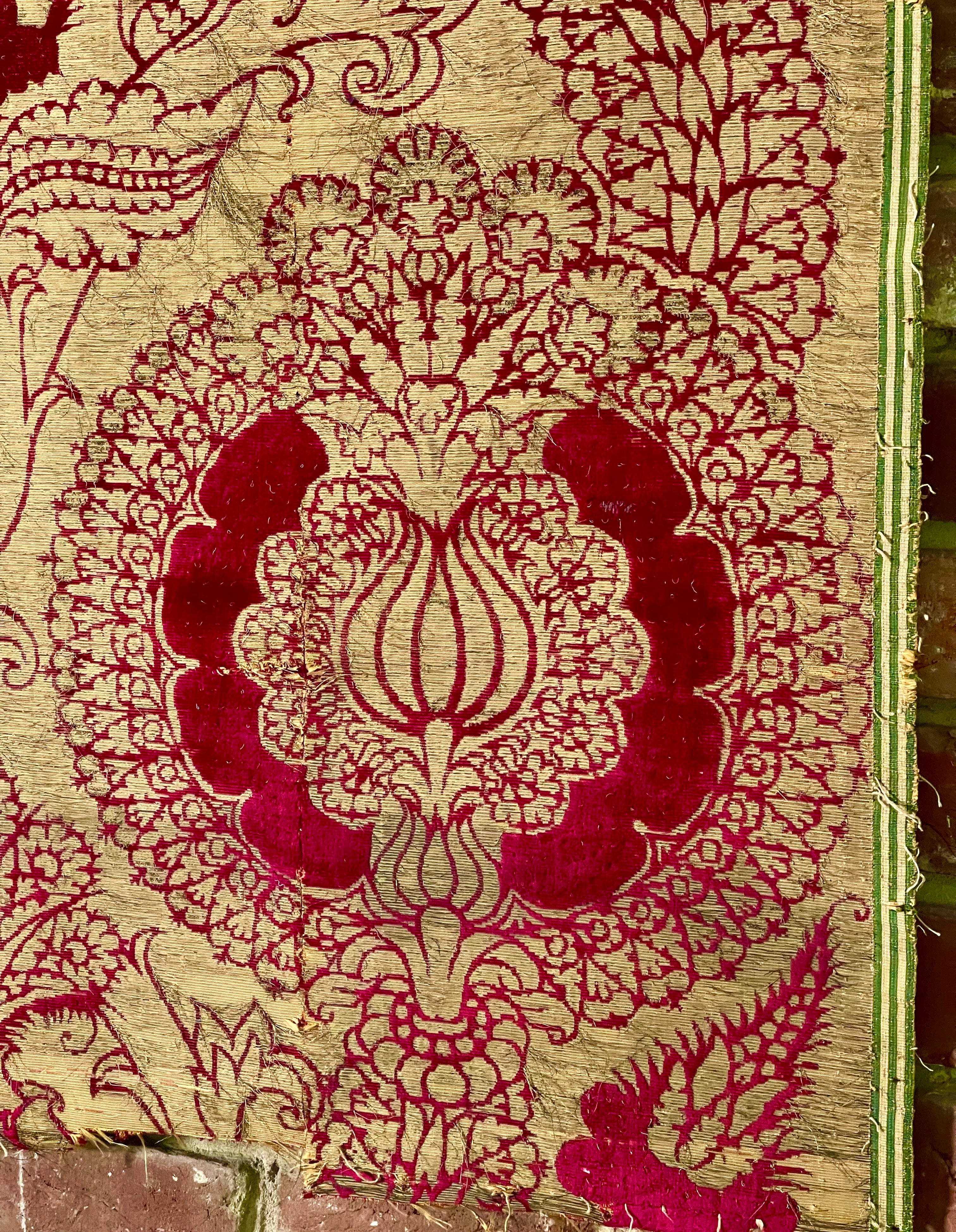 16th Century Silk Velvet Renaissance Pomegranates