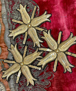 19th Century Gold Metallic Embroidered Cross Applique