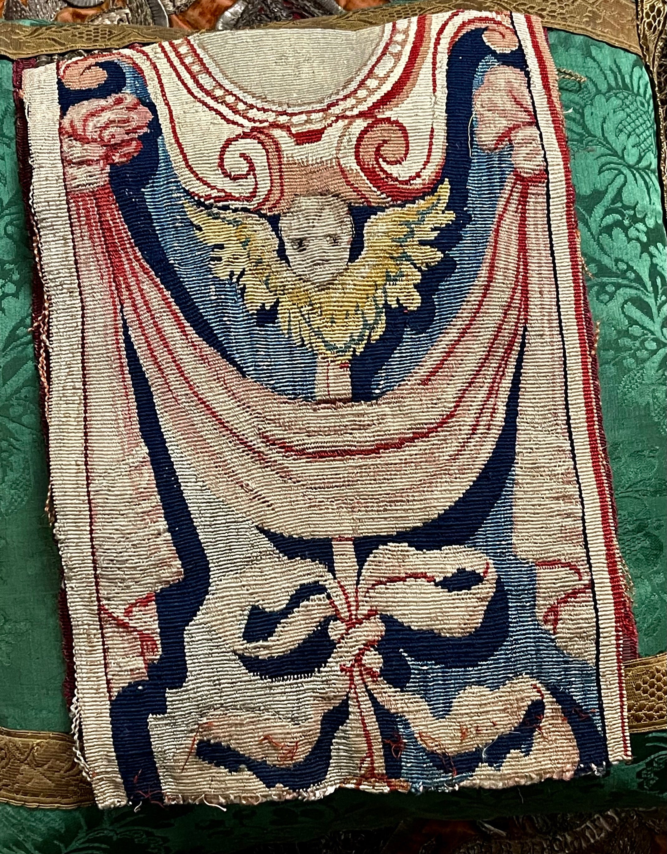 17th Century Flemish Tapestry Fragment Cherub