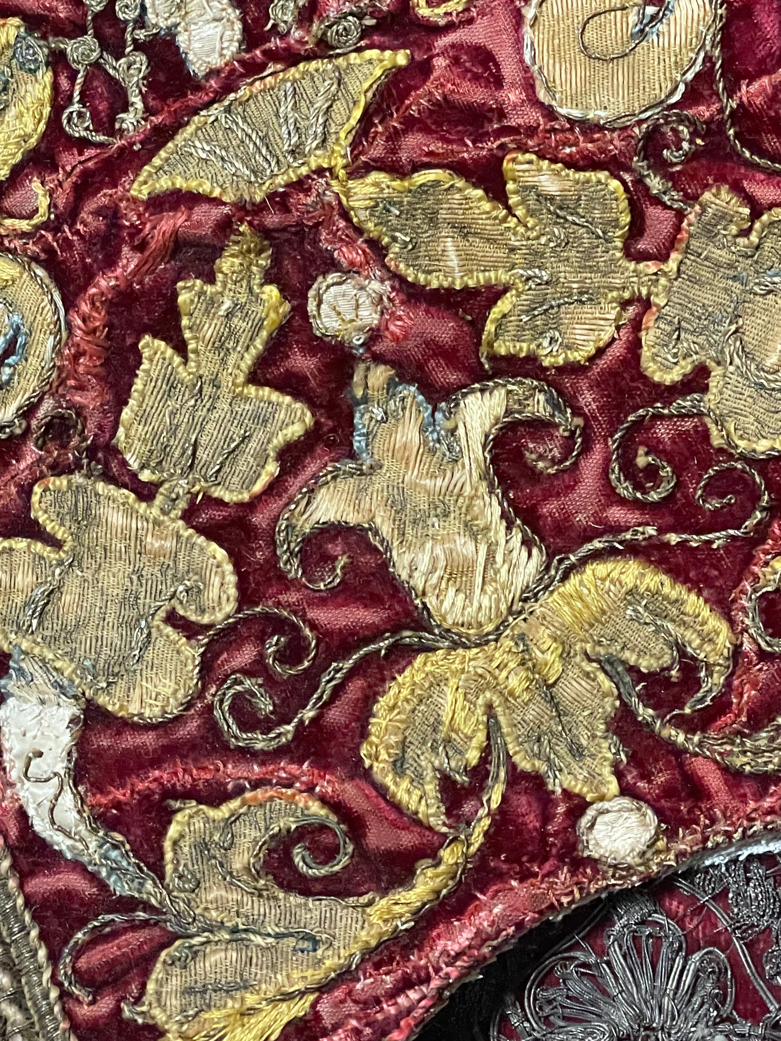 17th Century Embroidery Silk Velvet Metallic Threads