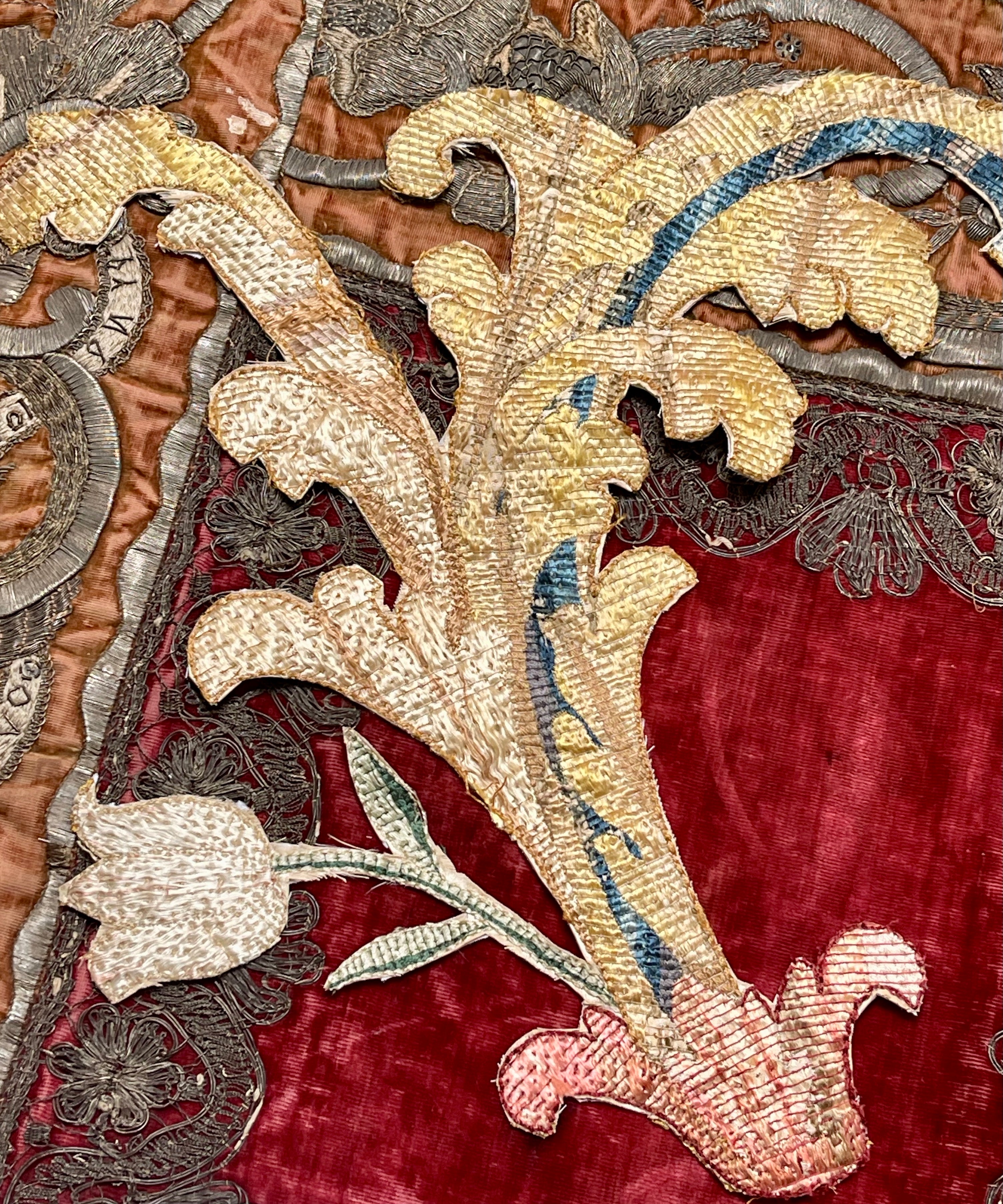 17th Century Silk Embroidered Slip