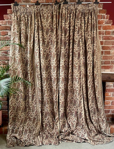Antique Indo Persian Block Printed Kalamkari Curtains Panels