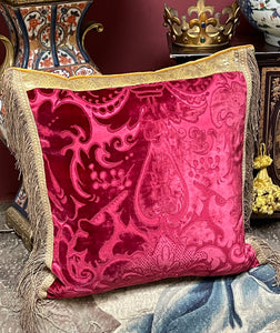 Antique Venetian Silk Velvet Cushion