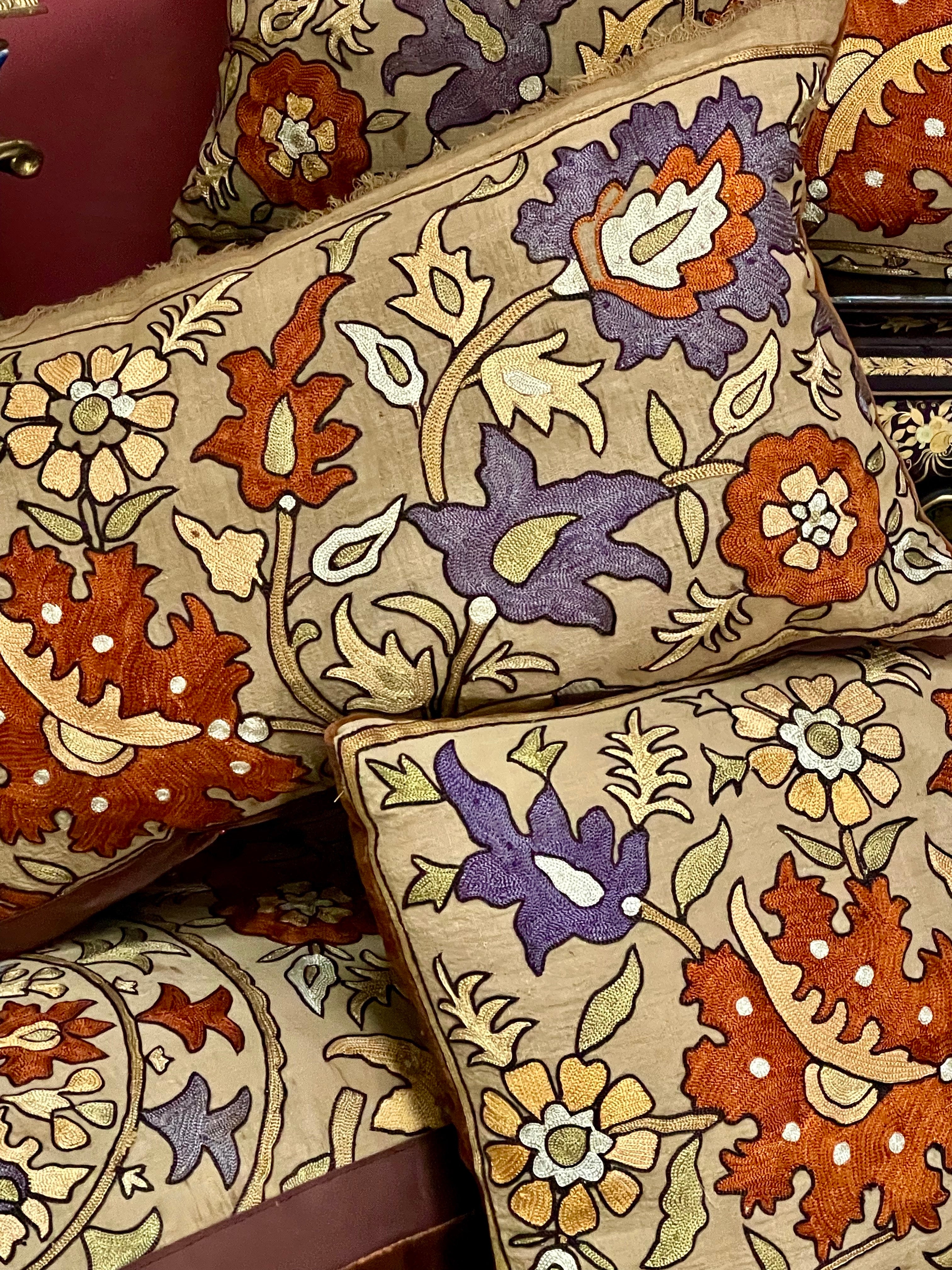 Antique Suzani Pillows Set of 4