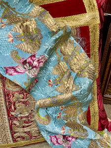 18th Century Silk Brocade Gold Silver Metallic Threads