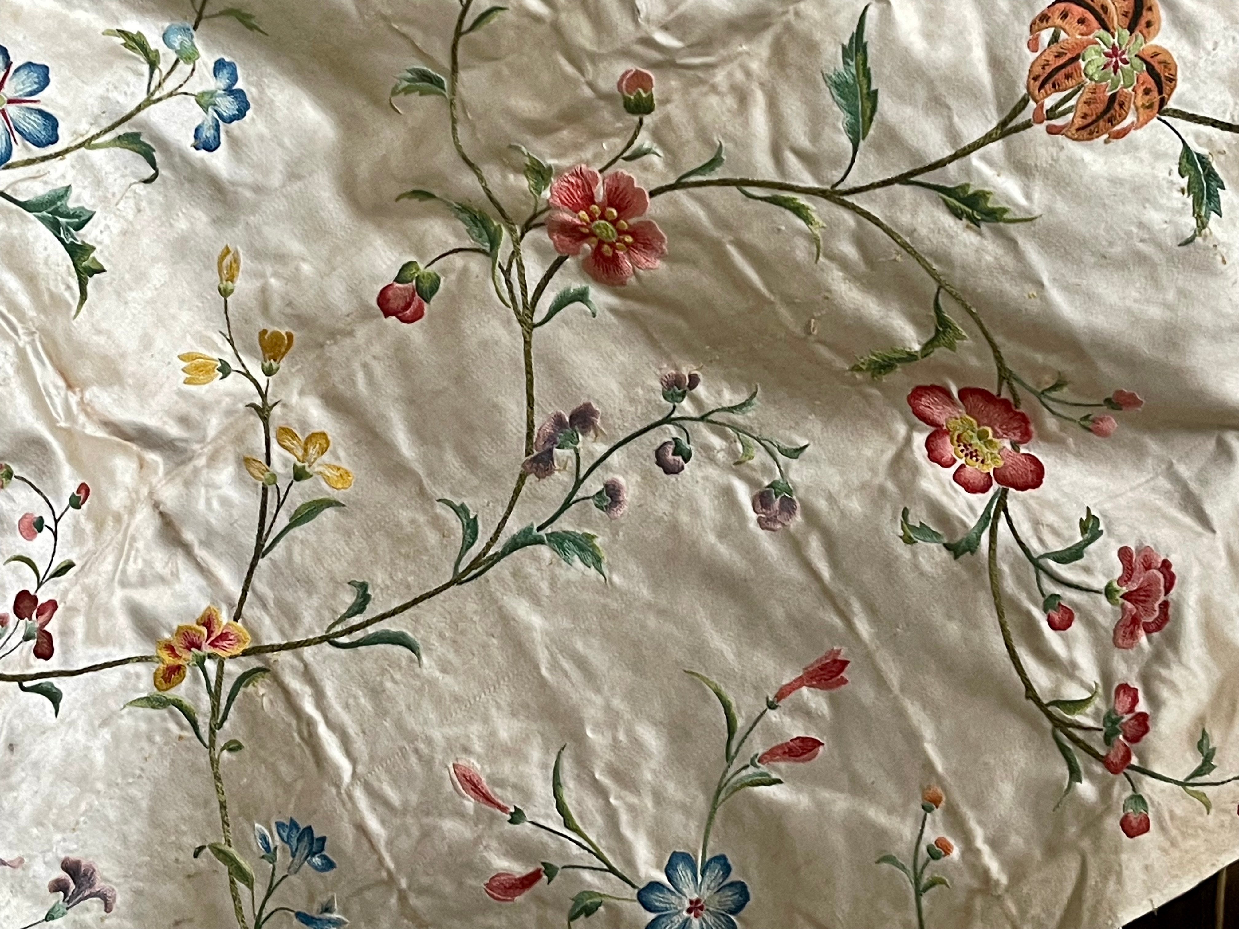 18th Century Embroidered Silk