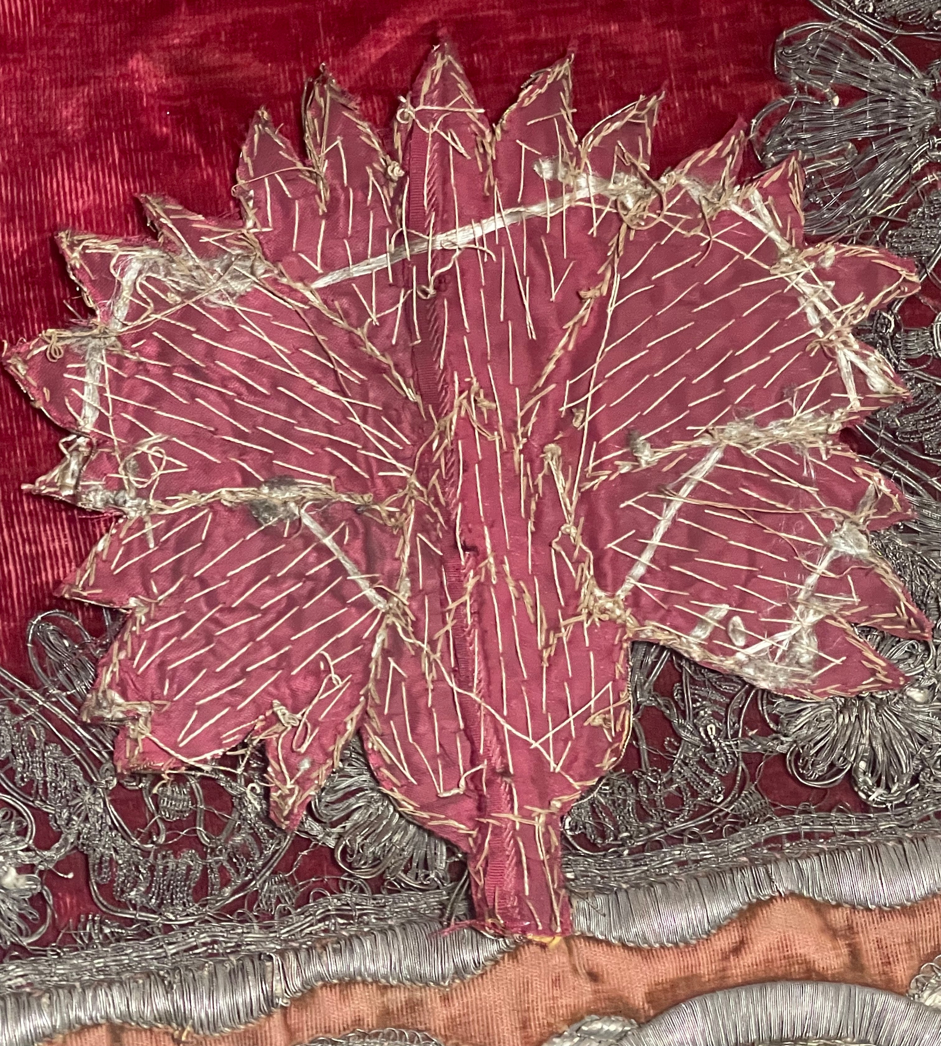 17th Century Italian Silk Floss Embroidered Flower