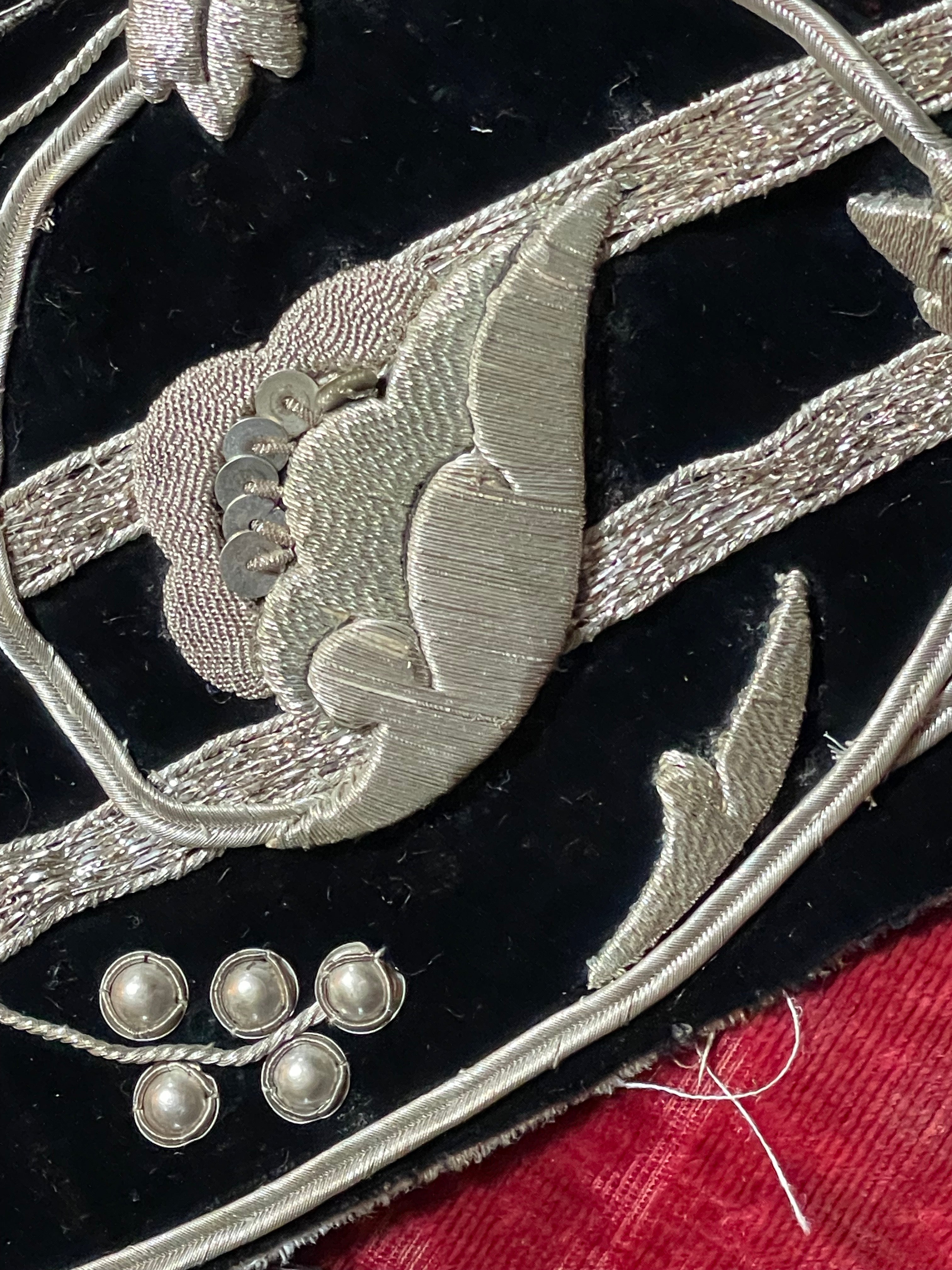 Antique Silver Metallic Embroidered Panel