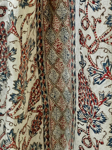 Antique Indo Persian Block Printed Kalamkari Curtains Panels