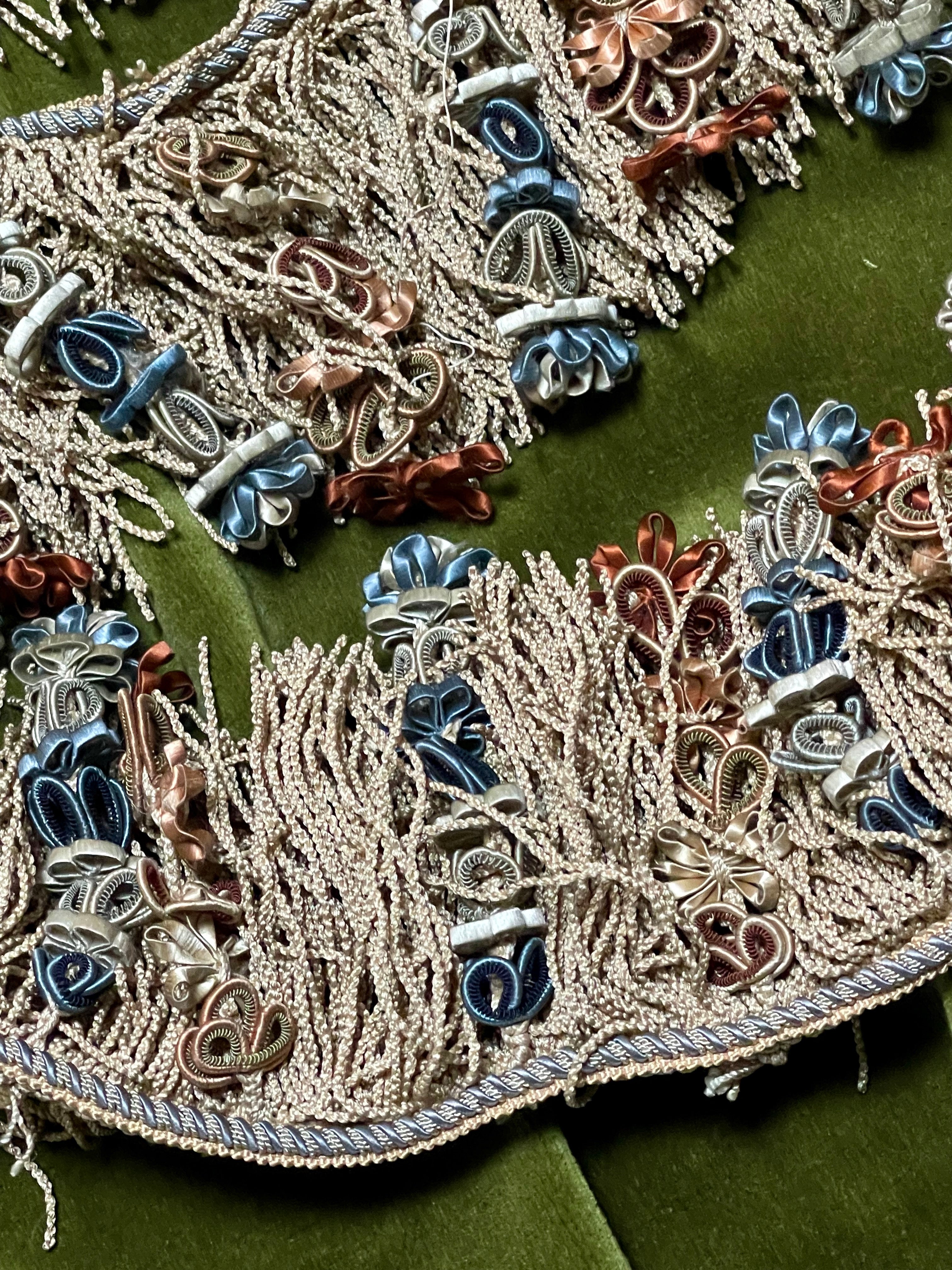 Antique French Wired Silk Passementerie Tassel Trim