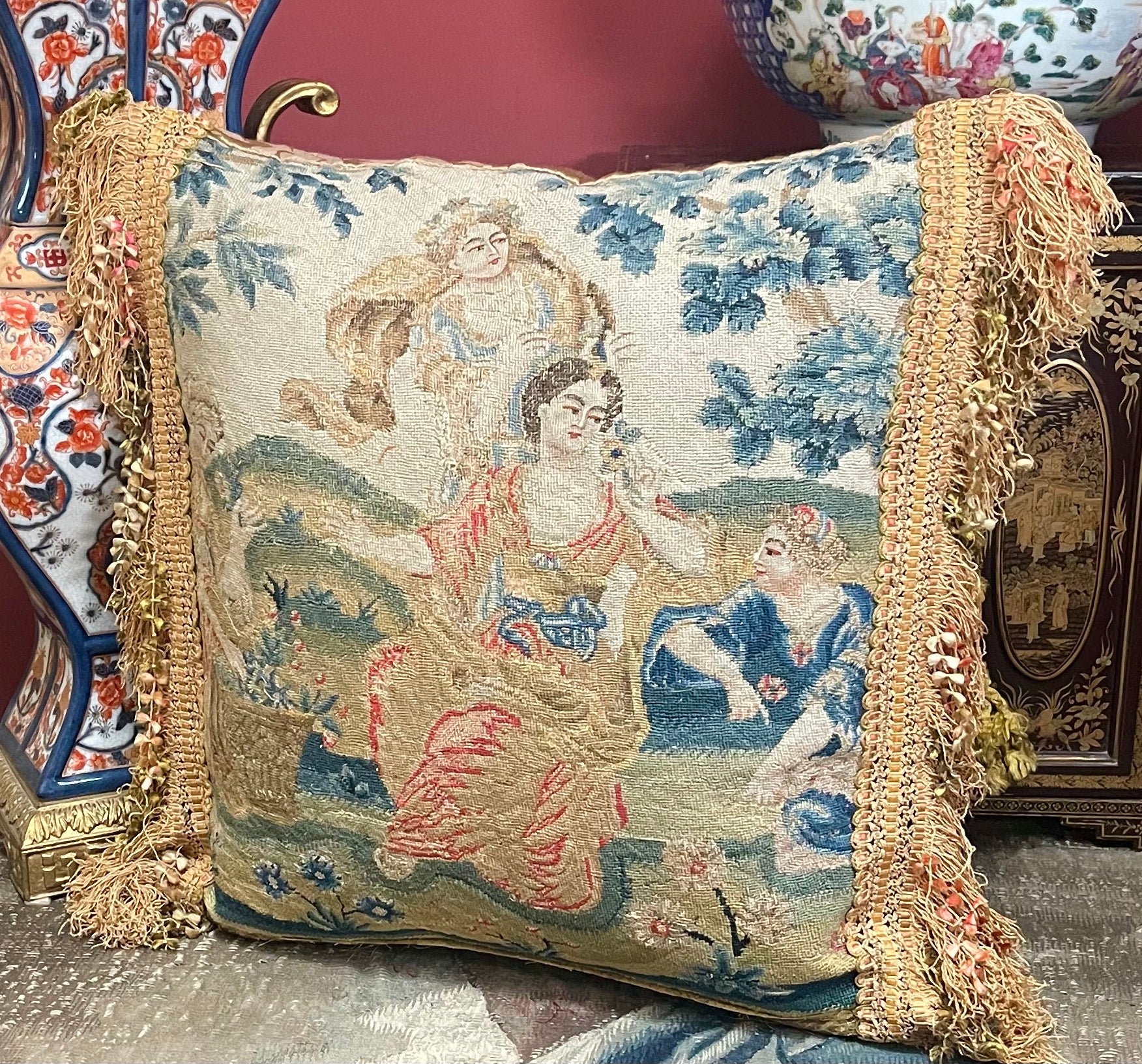 18th Century Needlework Pillow