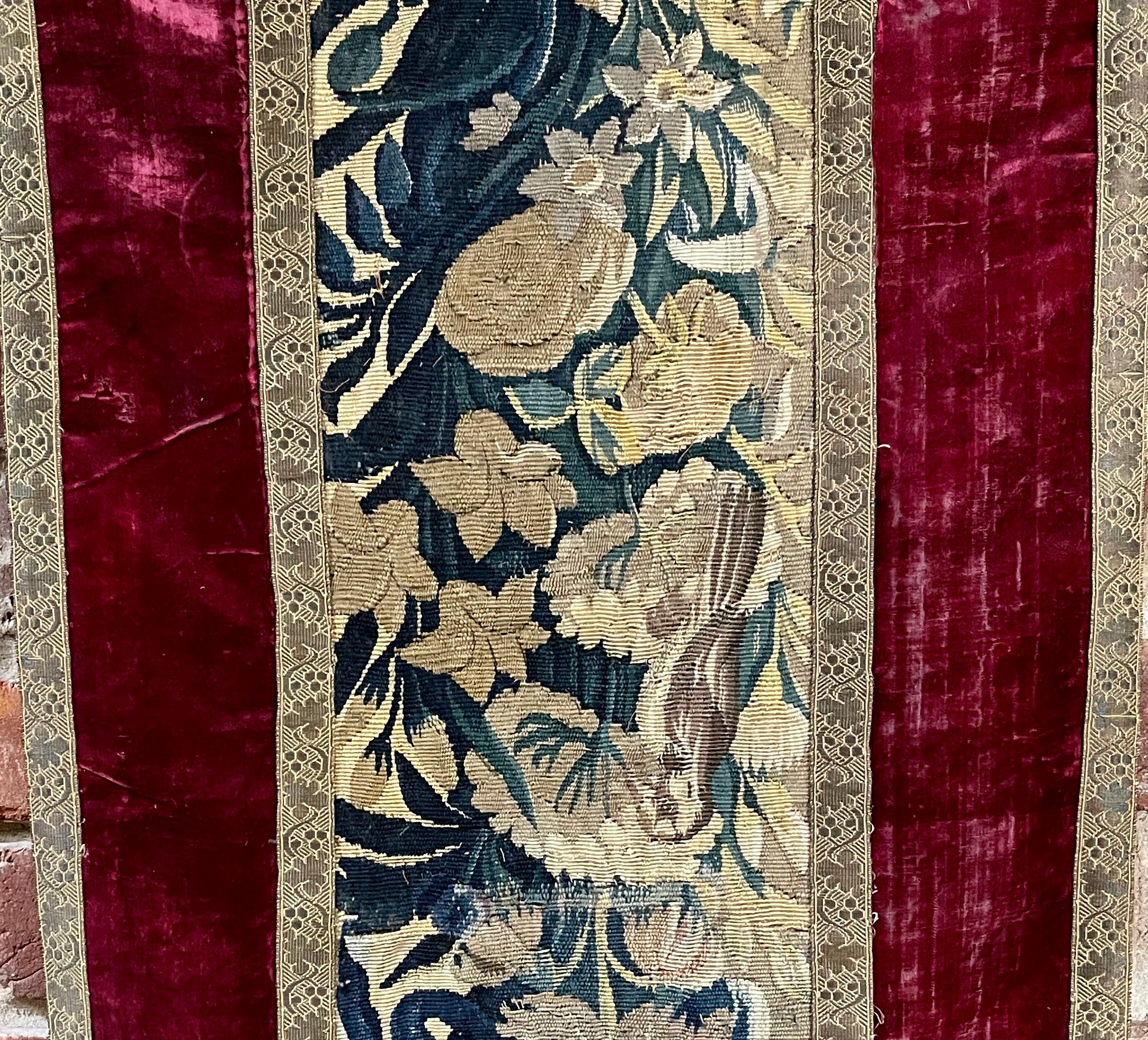 17th Century Velvet Aubusson Tapestry Cover