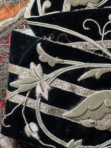 Antique Silver Metallic Embroidered Panel