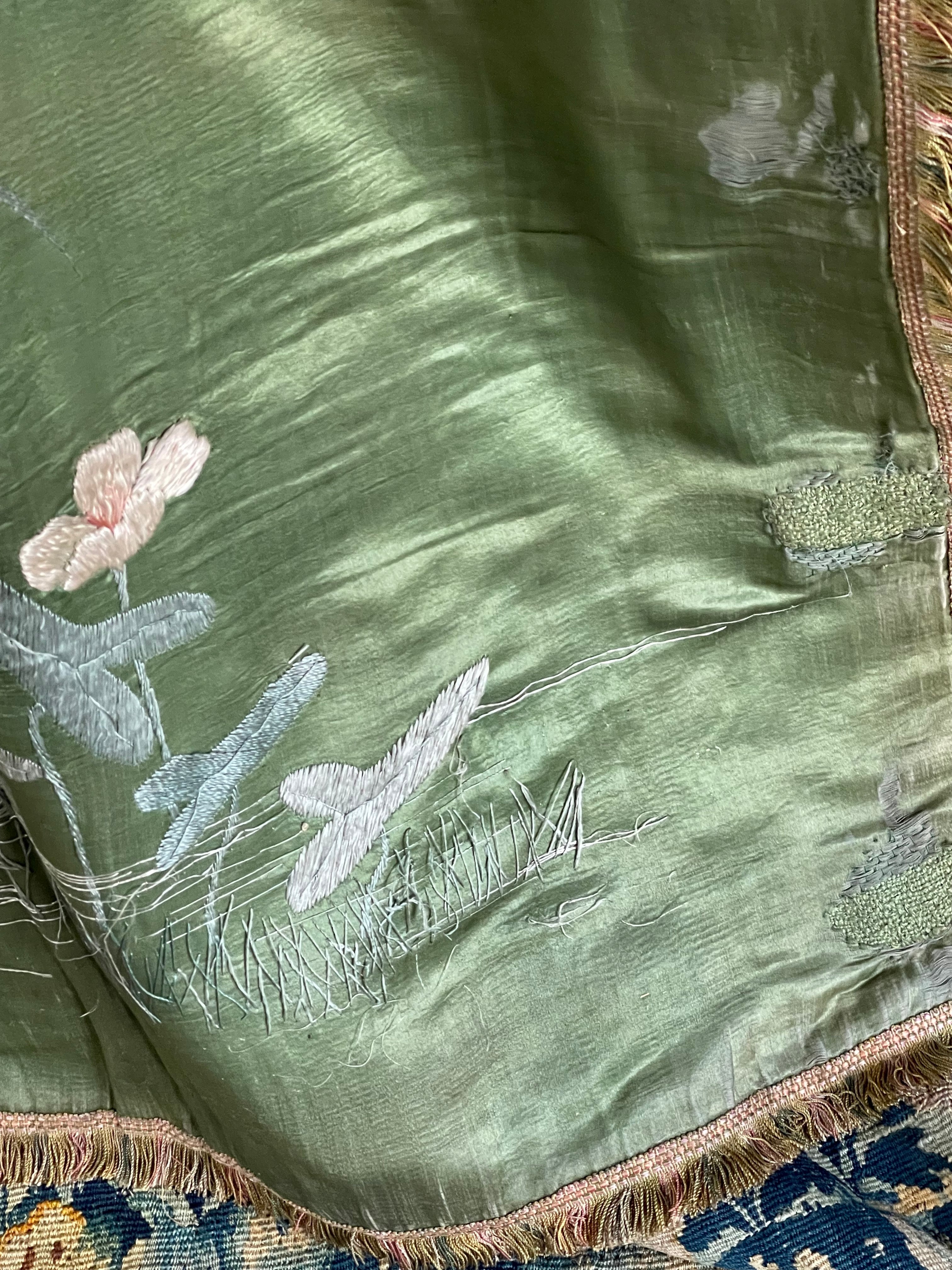 Antique Japanese Embroidered Silk Cover