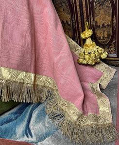Antique Pink Moire Silk Valance Pelmet