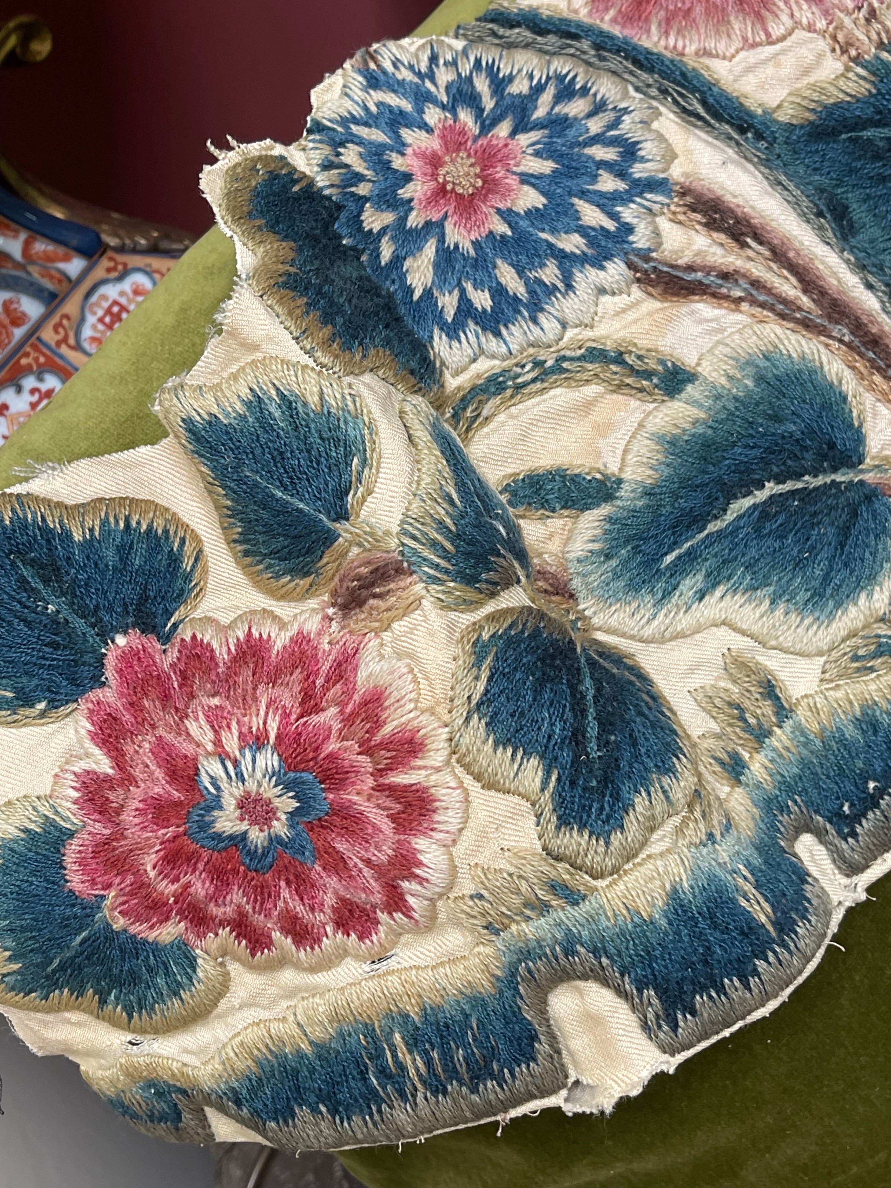 17th Century English Crewelwork Panel