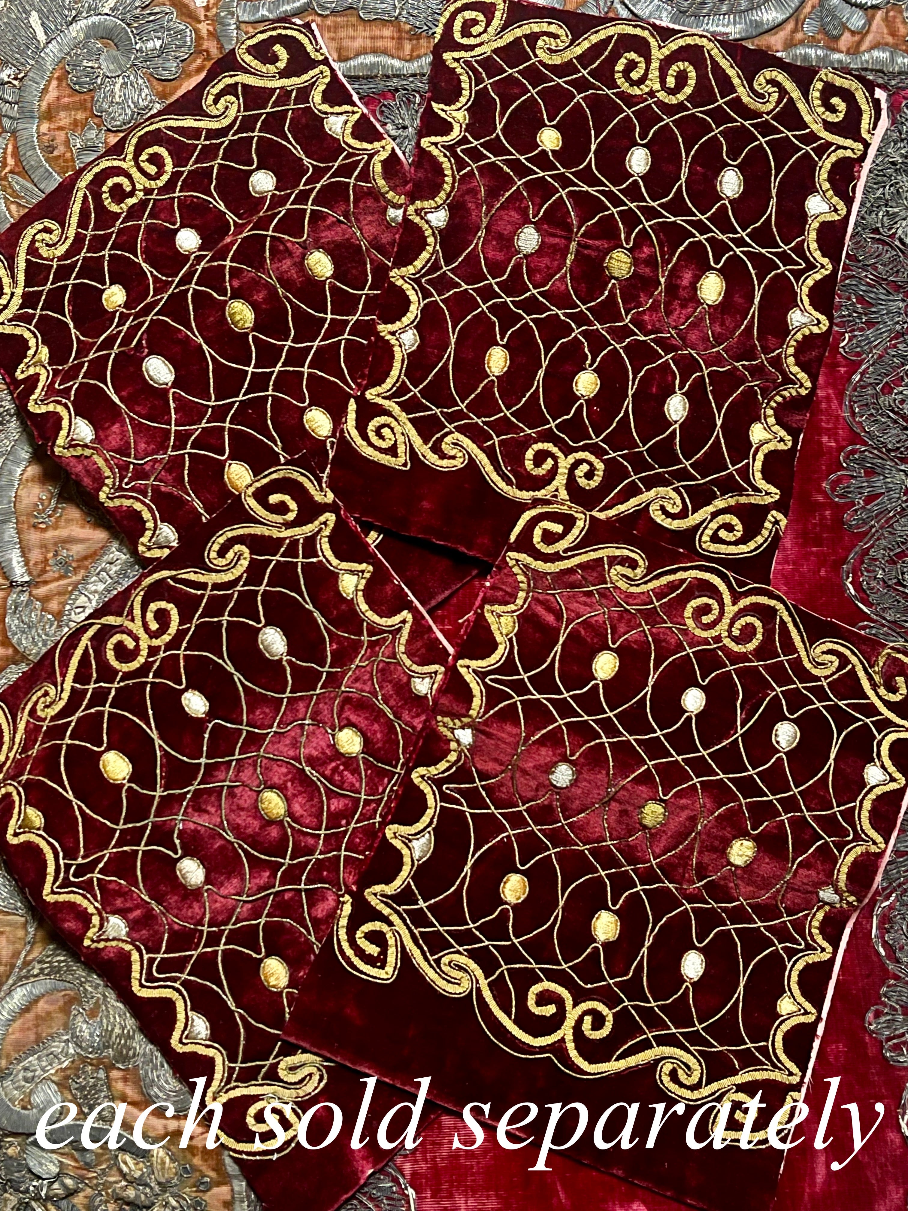 18th Century Embroidered Velvet Panel