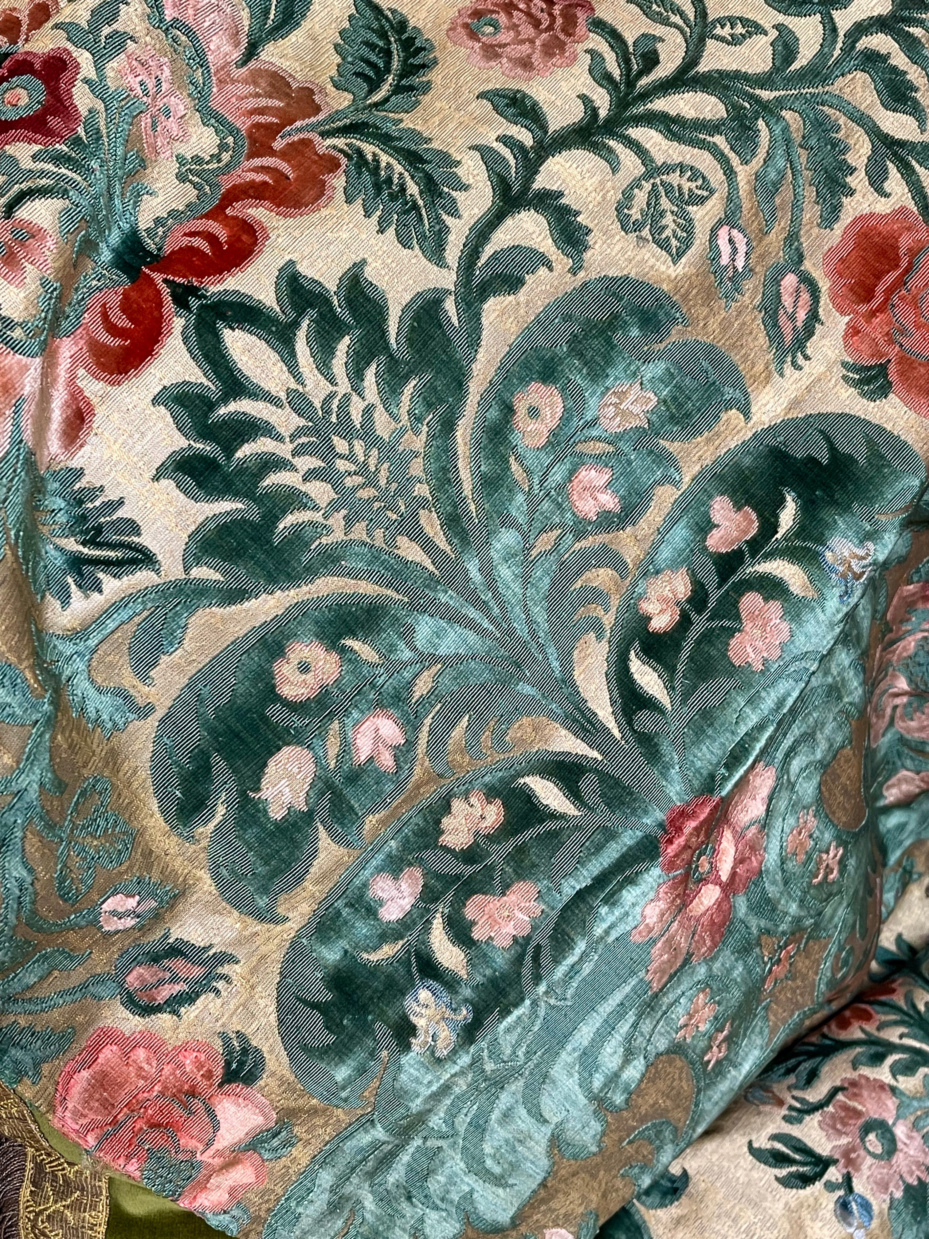 Antique Genoa Velvet Panel Jardiniere Deign