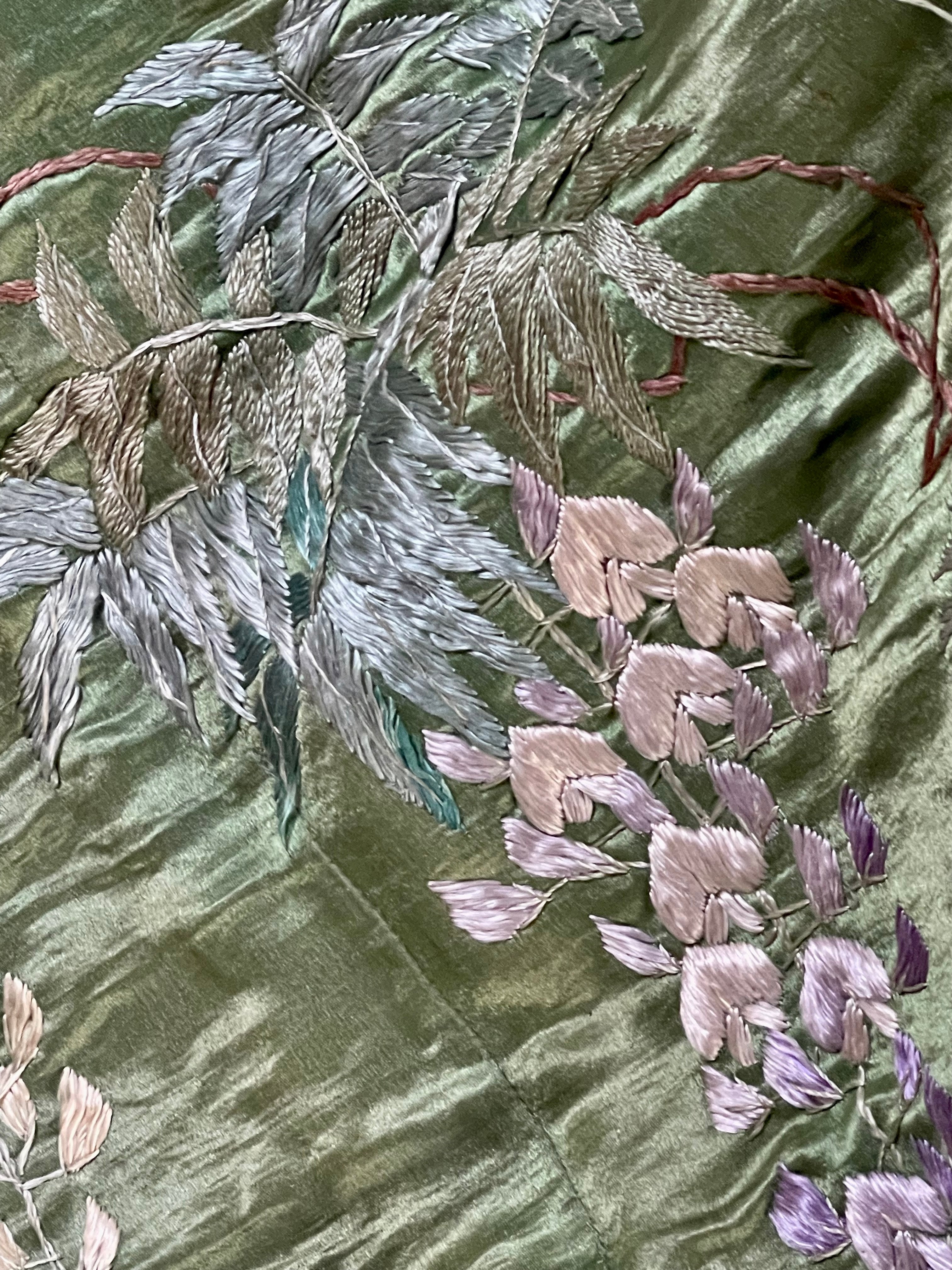 Antique Japanese Embroidered Silk Cover