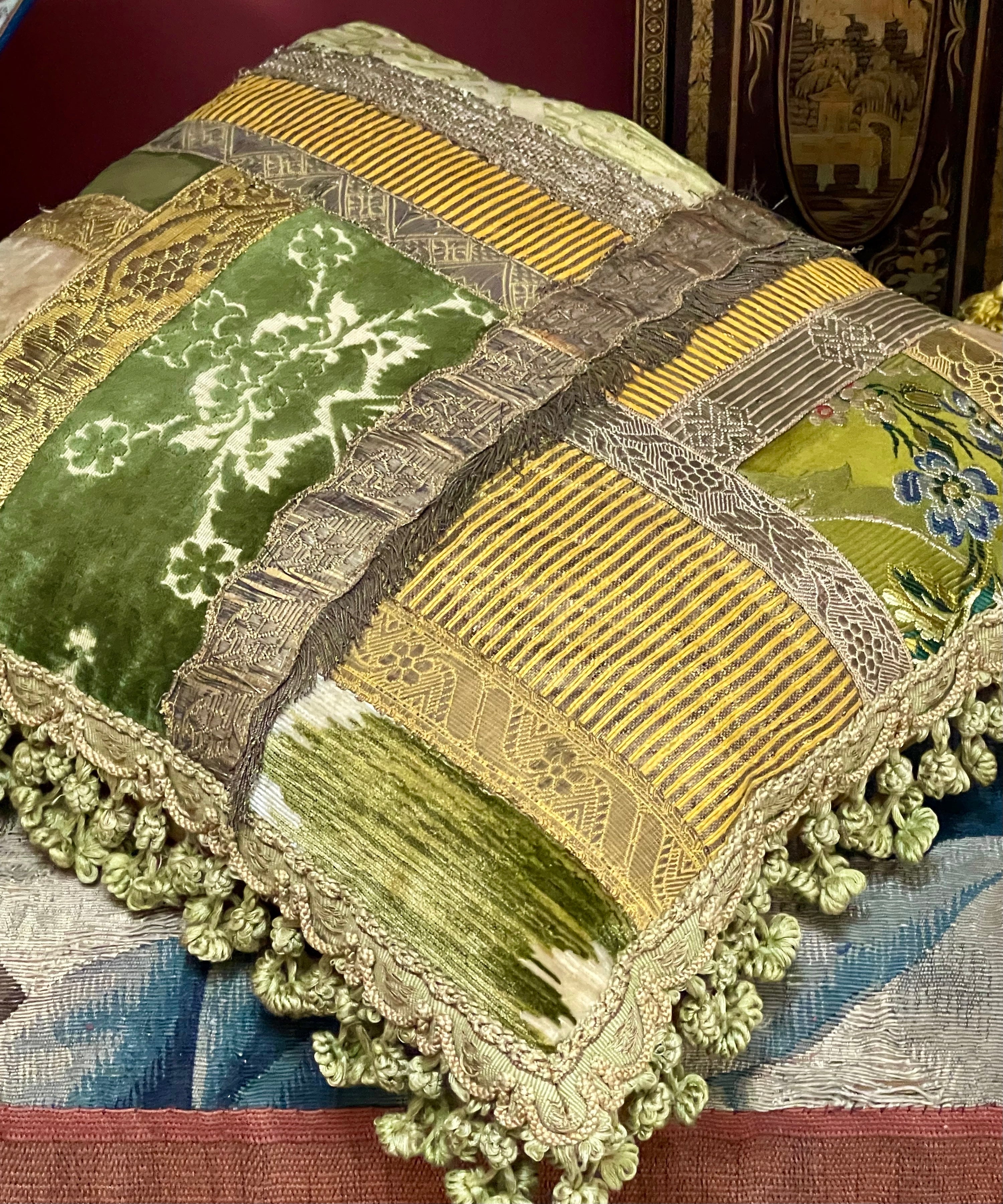 Hand Made Bespoke Pillow Luigi Bevilacqua Venetian Silk Velvet