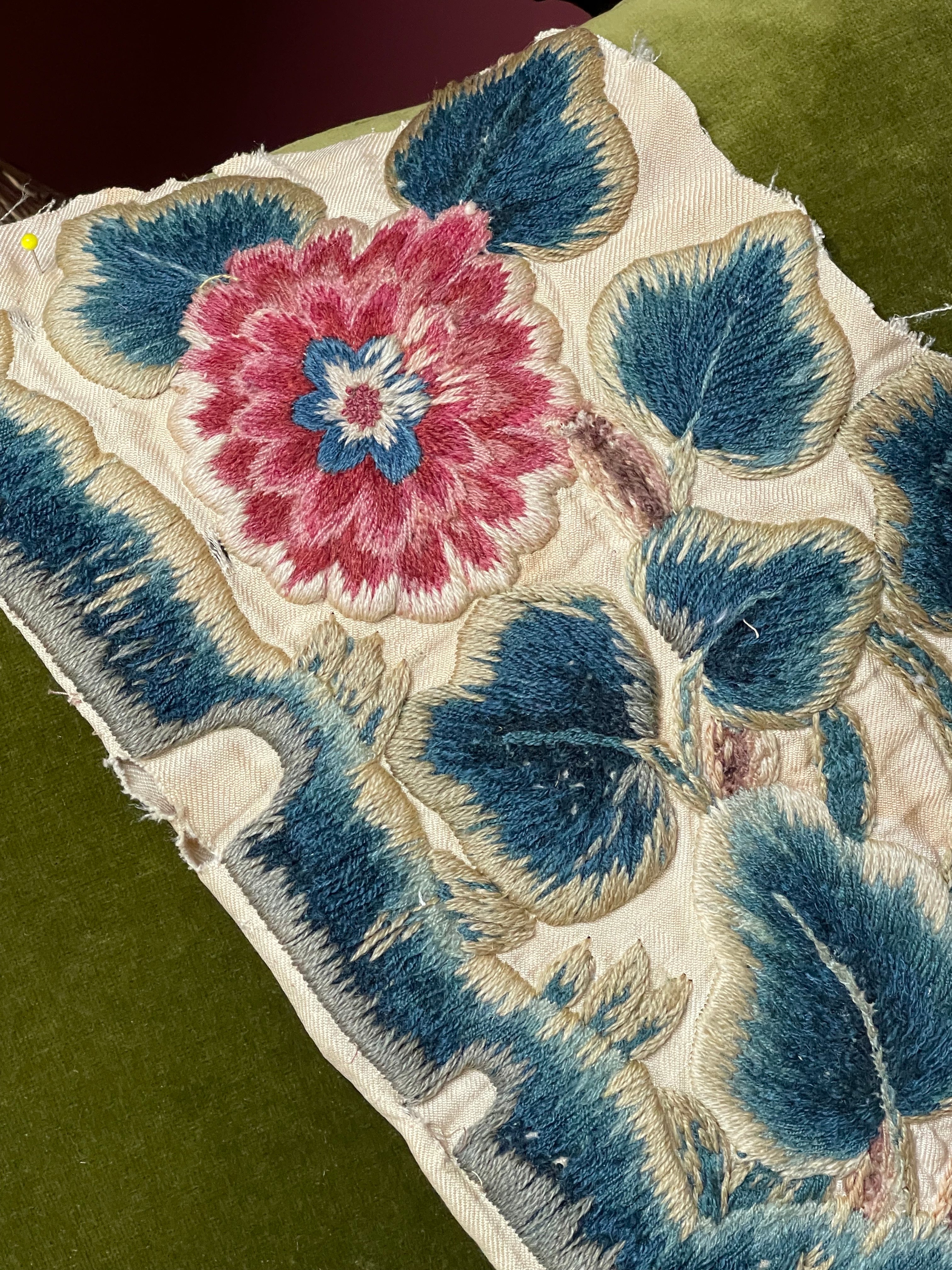 17th Century English Crewelwork Panel