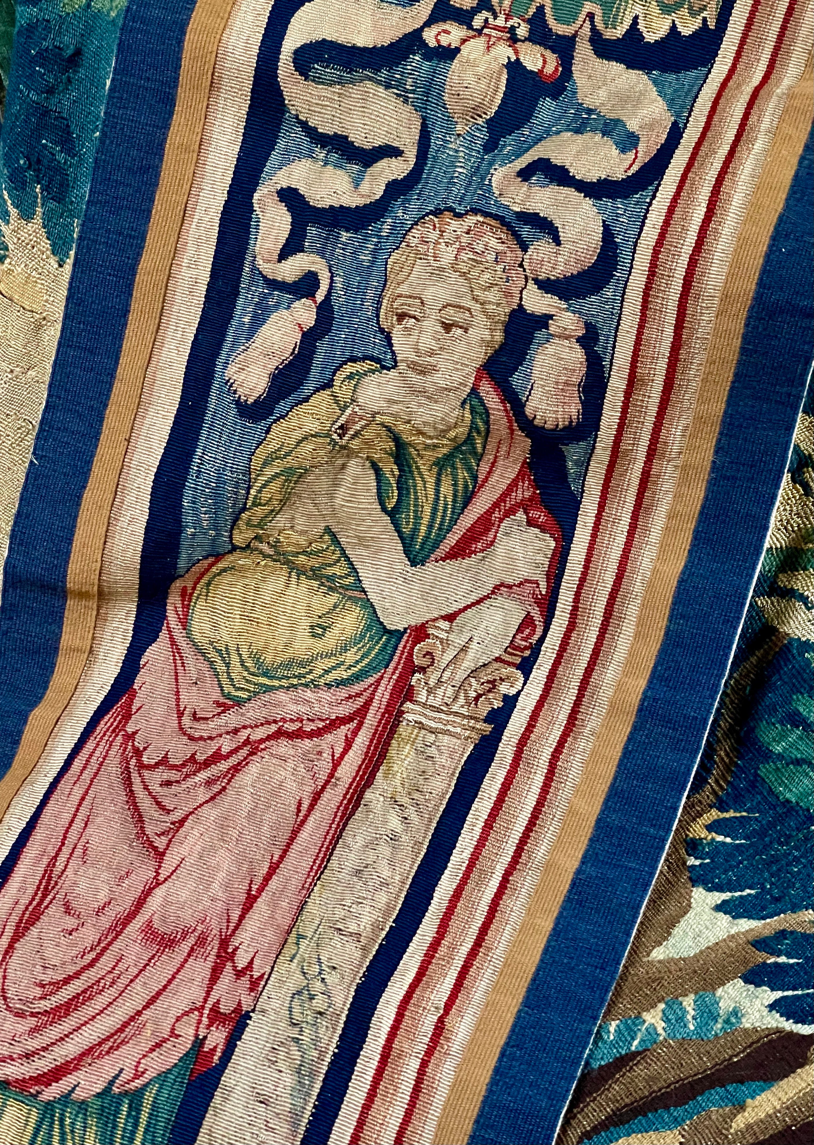 17th Century French Aubusson Tapestry Figural Panel