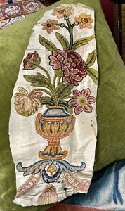 18th Century Embroidery Flowers Urn