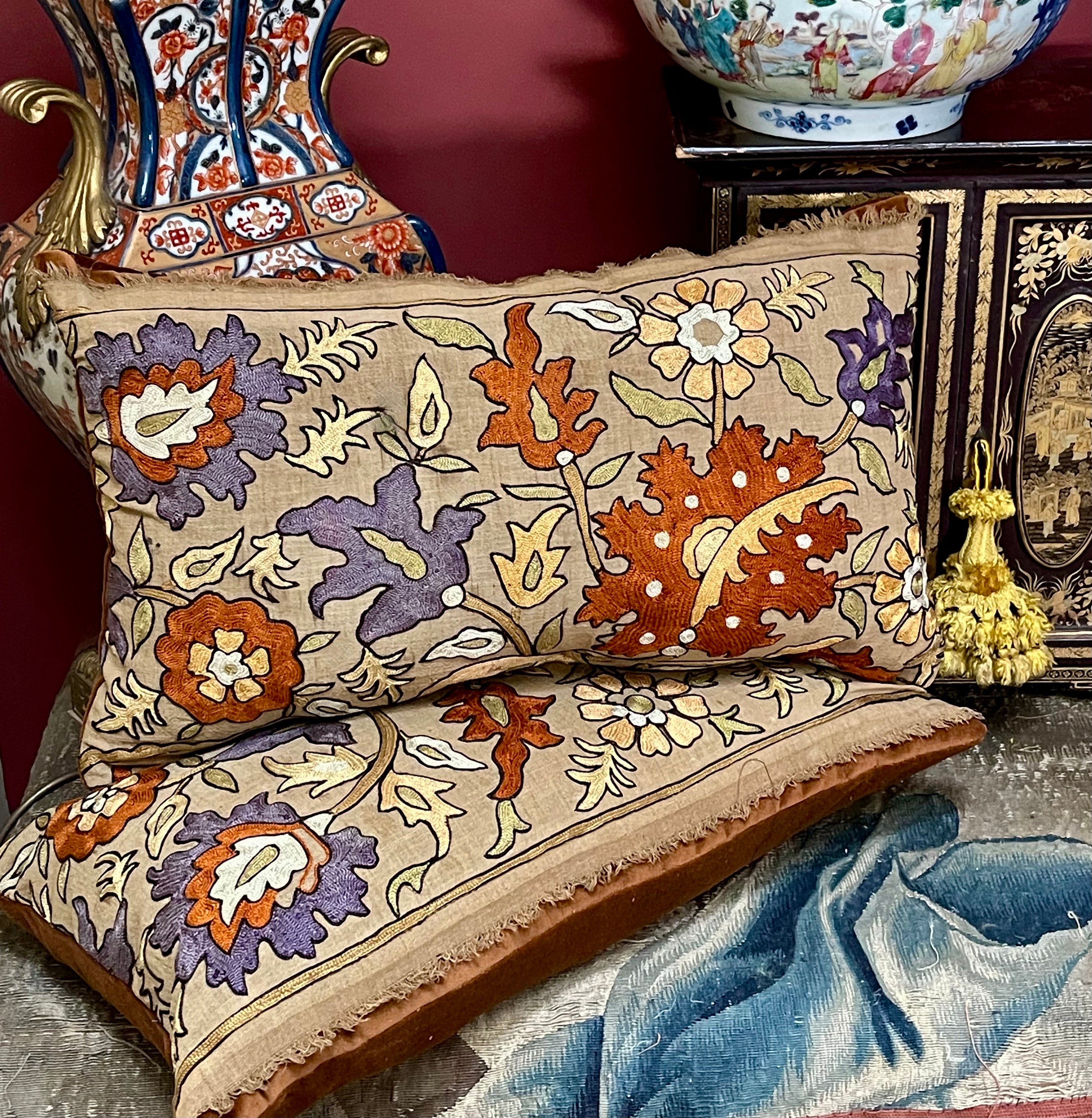 Antique Suzani Pillows Set of 4