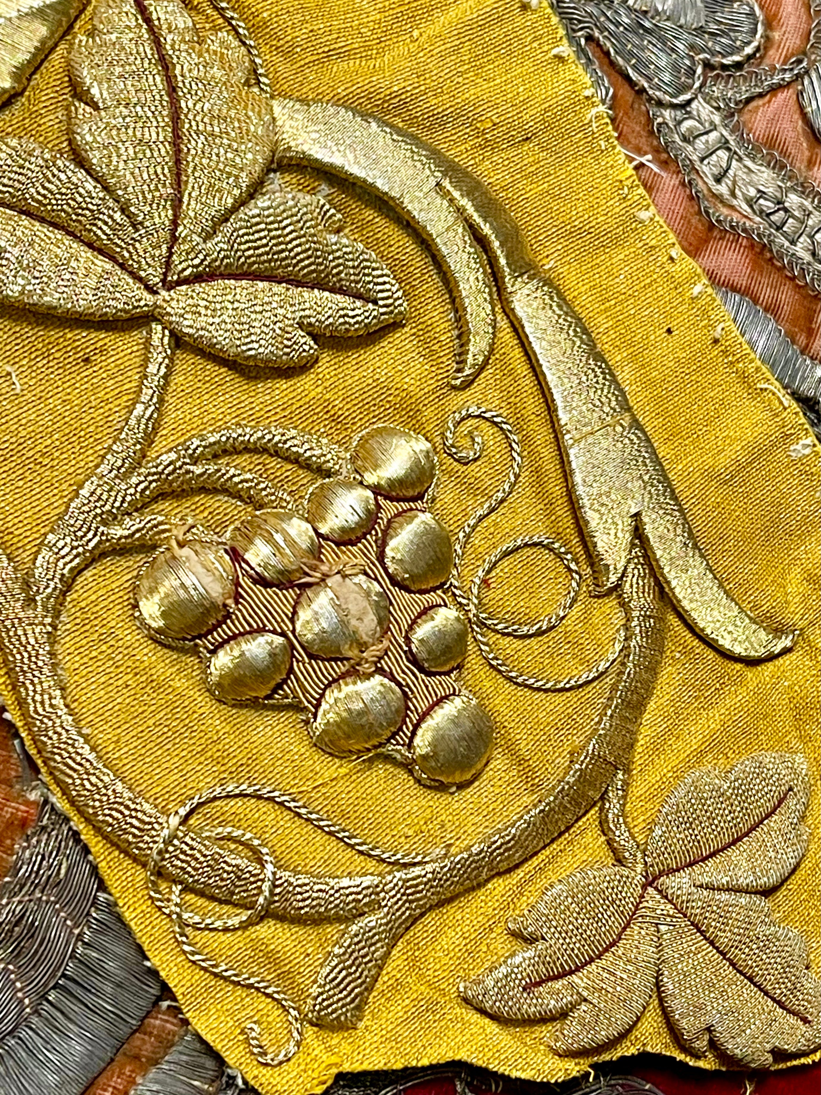 Antique Gold Metallic Embroidered Porject Fragment