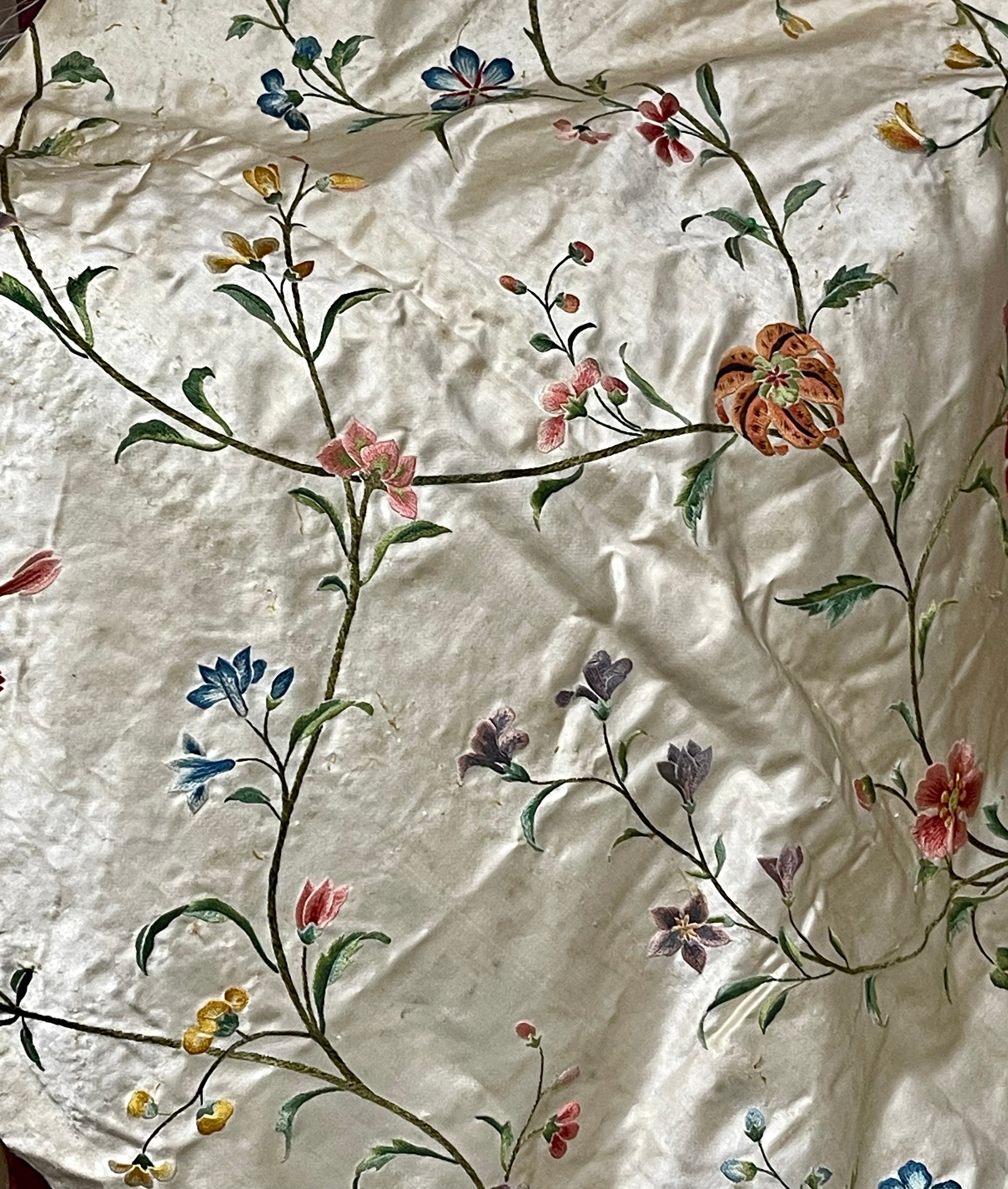 18th Century Embroidered Silk