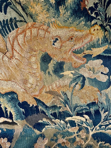 17th Century Flemish Tapestry  DRAGONS