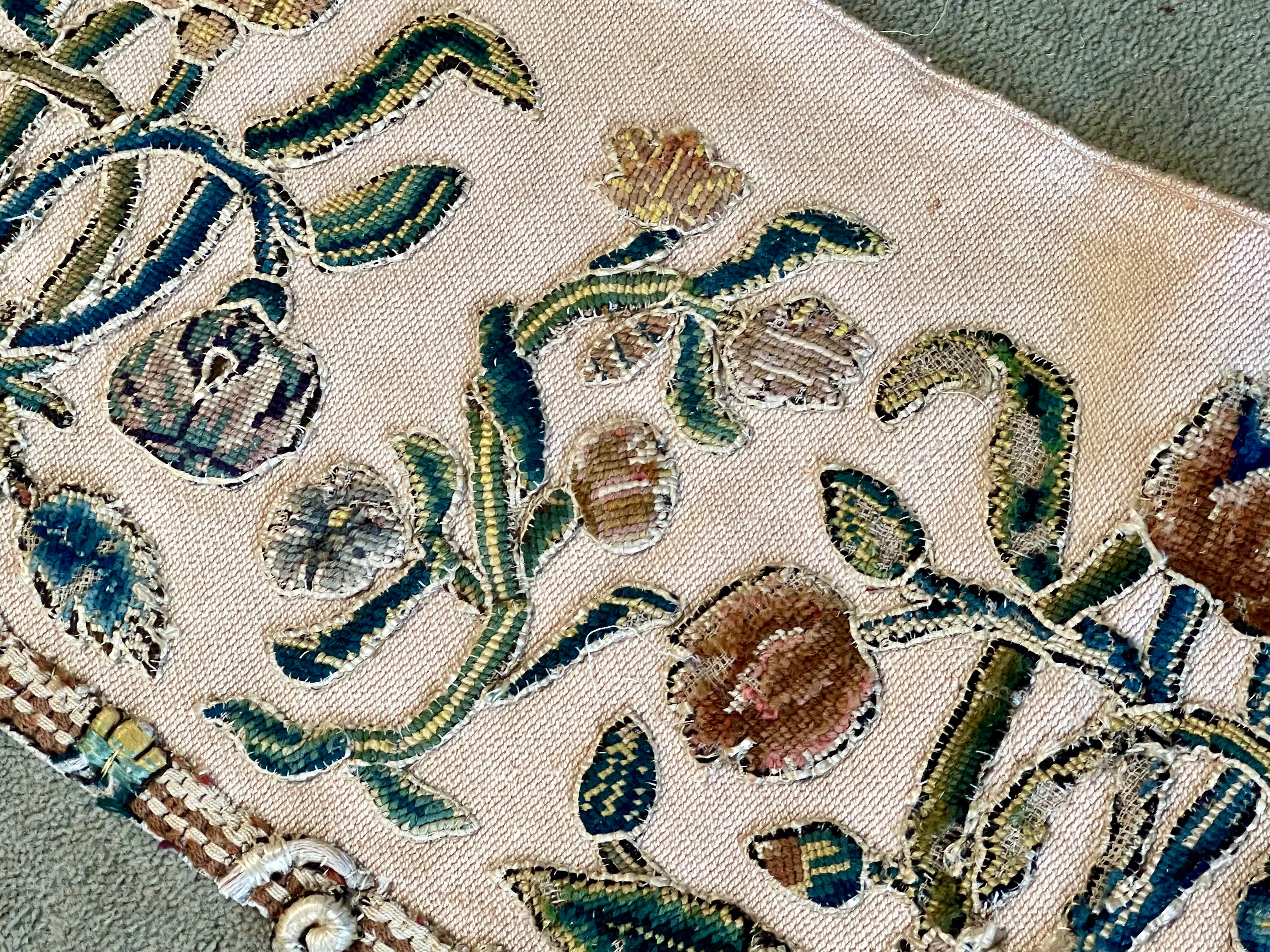 18th Century English Crewelwork Valance