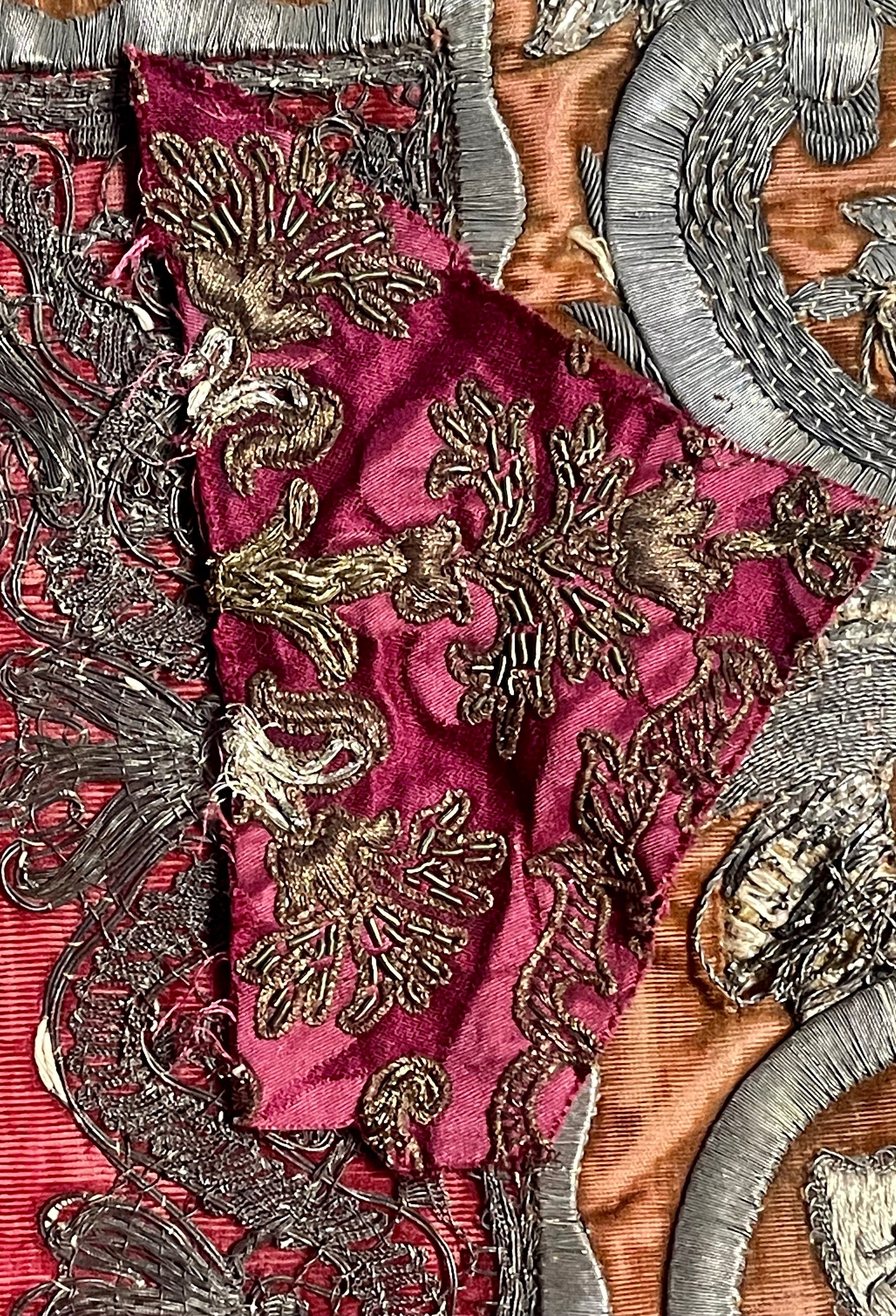 Antique Embroidery Gold Silver Metallic Project Panels