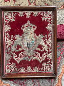 18th Century  Embroidered Coat of Arms