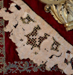 17th century Venetain Silk Velvet Stumpwork Panel