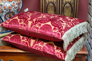 ON HOLD  FOR SC    PAIR Antique Pillows 18th Century Soprarizzi Velvet