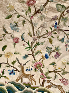 Antique Crewel Work Bed Cover Arts and Crafts