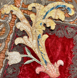 17th Century Silk Embroidered Slip