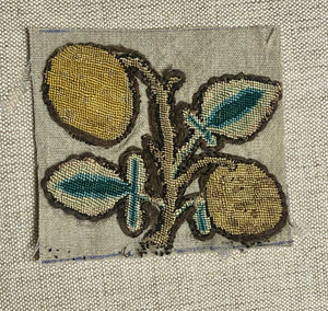 17th Century English Needlework Slip Lemon Tree