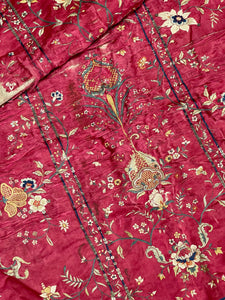 18th Century Indo Portugese Embroidered Silk Chasuble Front