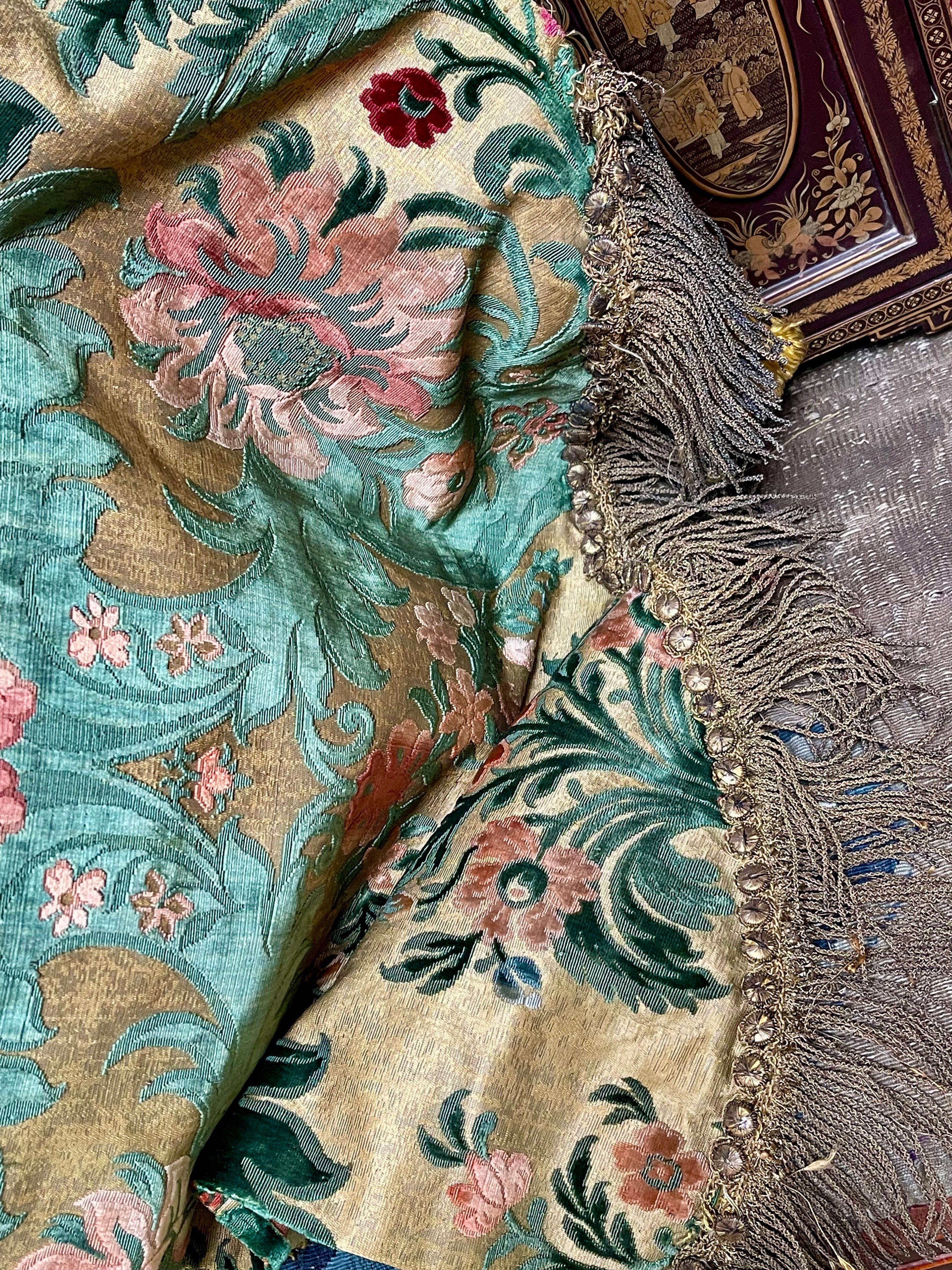Antique Genoa Velvet Panel Jardiniere Deign