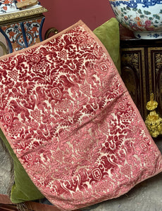 Venetian Silk Velvet Panel  Lions Cherubs Crown