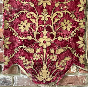 Renaissance Velvet Panel Circa 1600