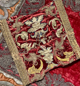 17th Century Embroidery Silk Velvet