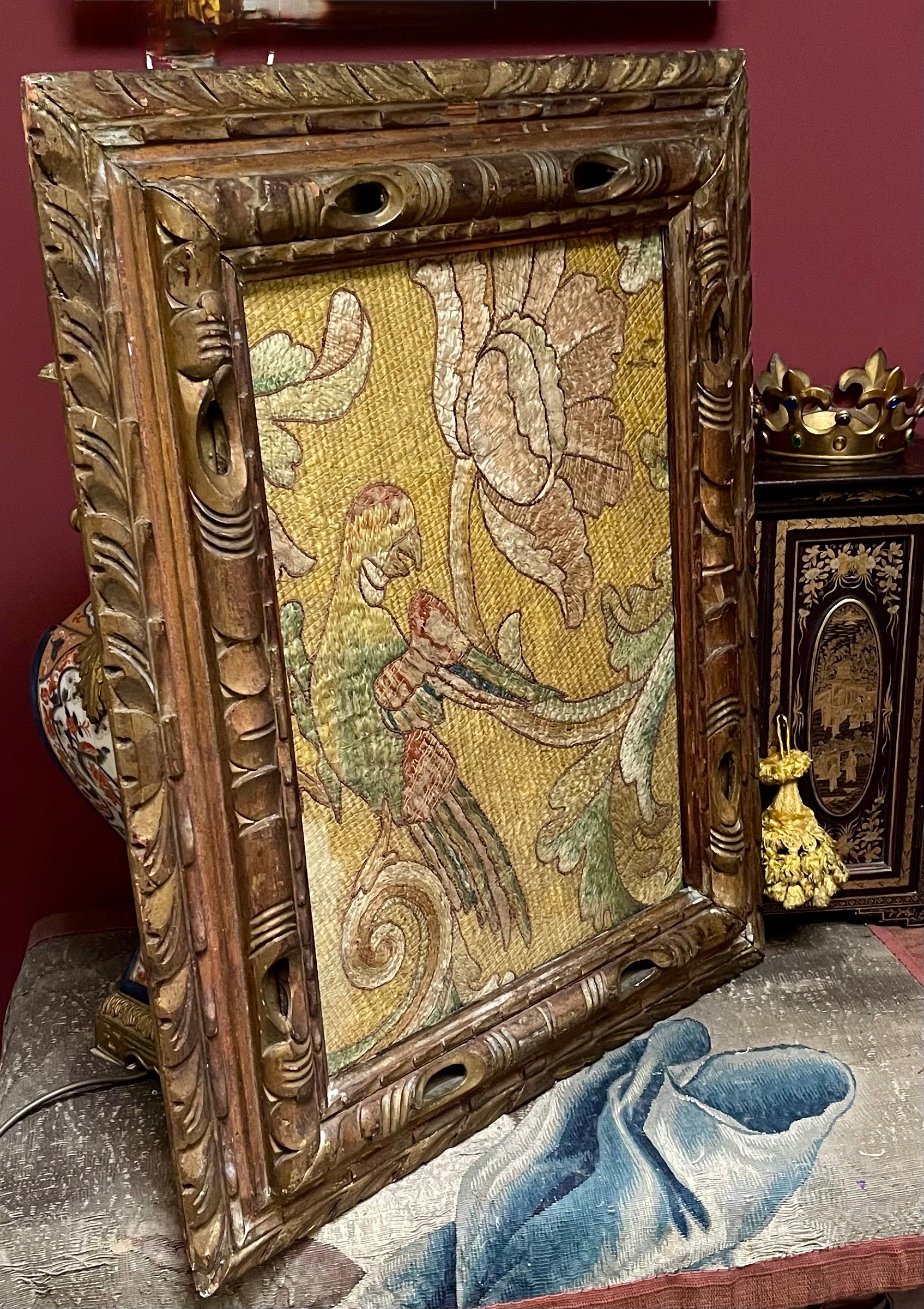 17th Century Italian Silk Floss Embroidery